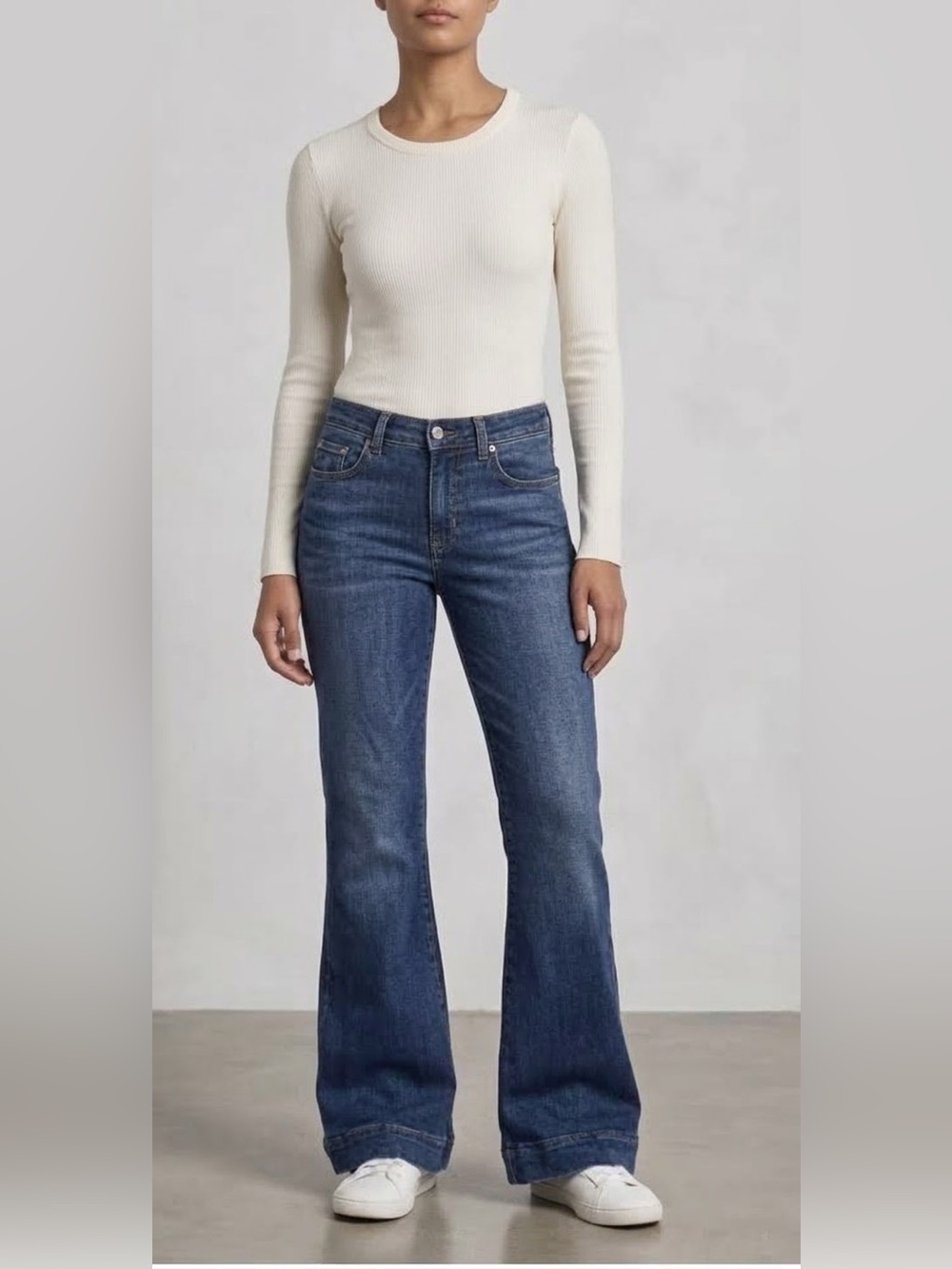 7 For All Mankind Dojo Trouser Flare Stretch Jeans Size 27
